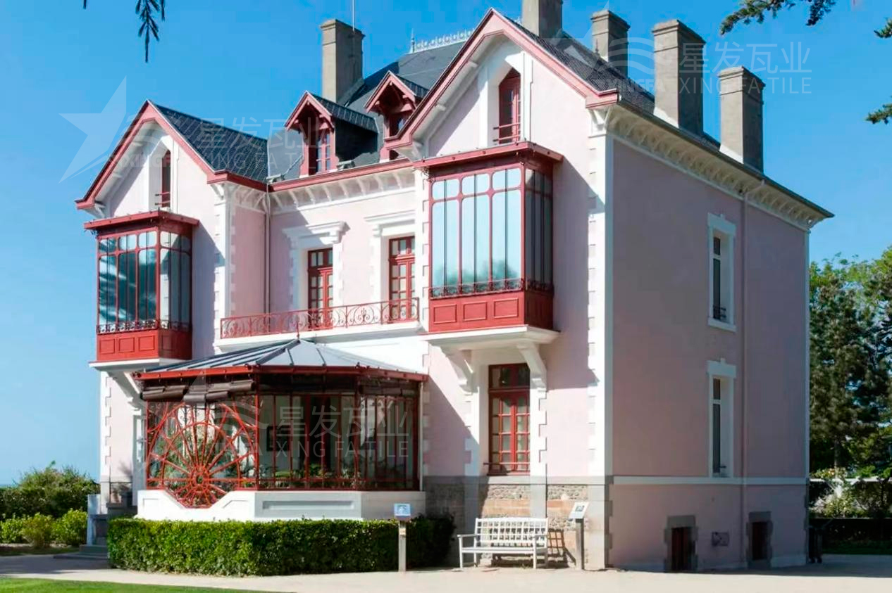 別墅搭建合成樹脂瓦的外觀效果圖大賞，極具美觀裝飾性！